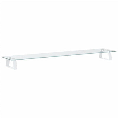 Monitorstandaard Gehard Glas En Metaal 100 x 20 x 8 cm Wit