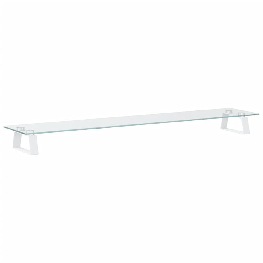 Monitorstandaard Gehard Glas En Metaal 100 x 20 x 8 cm Wit