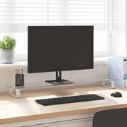 Monitorstandaard 100x20x8 cm gehard glas metaal wit