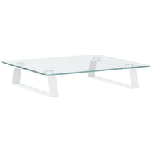 Monitorstandaard Gehard Glas En Metaal 40 x 35 x 8 cm Wit