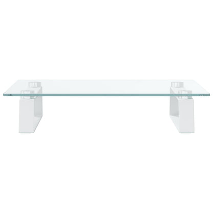 Monitorstandaard Gehard Glas En Metaal 40 x 35 x 8 cm Wit