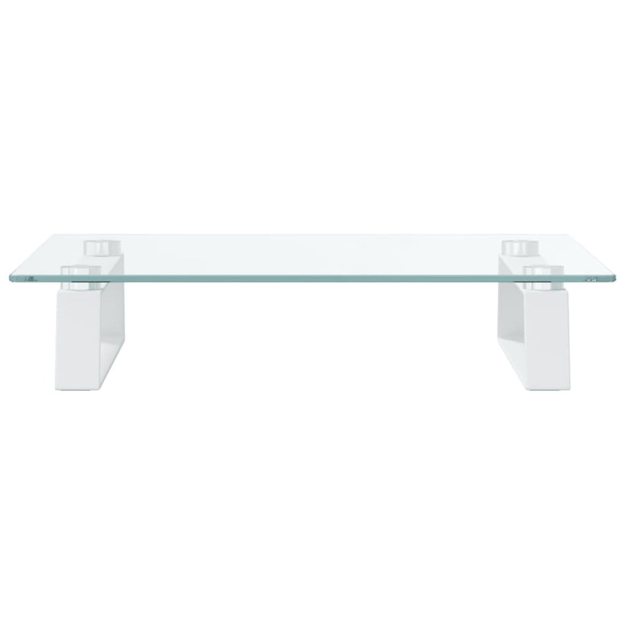 Monitorstandaard Gehard Glas En Metaal 40 x 35 x 8 cm Wit
