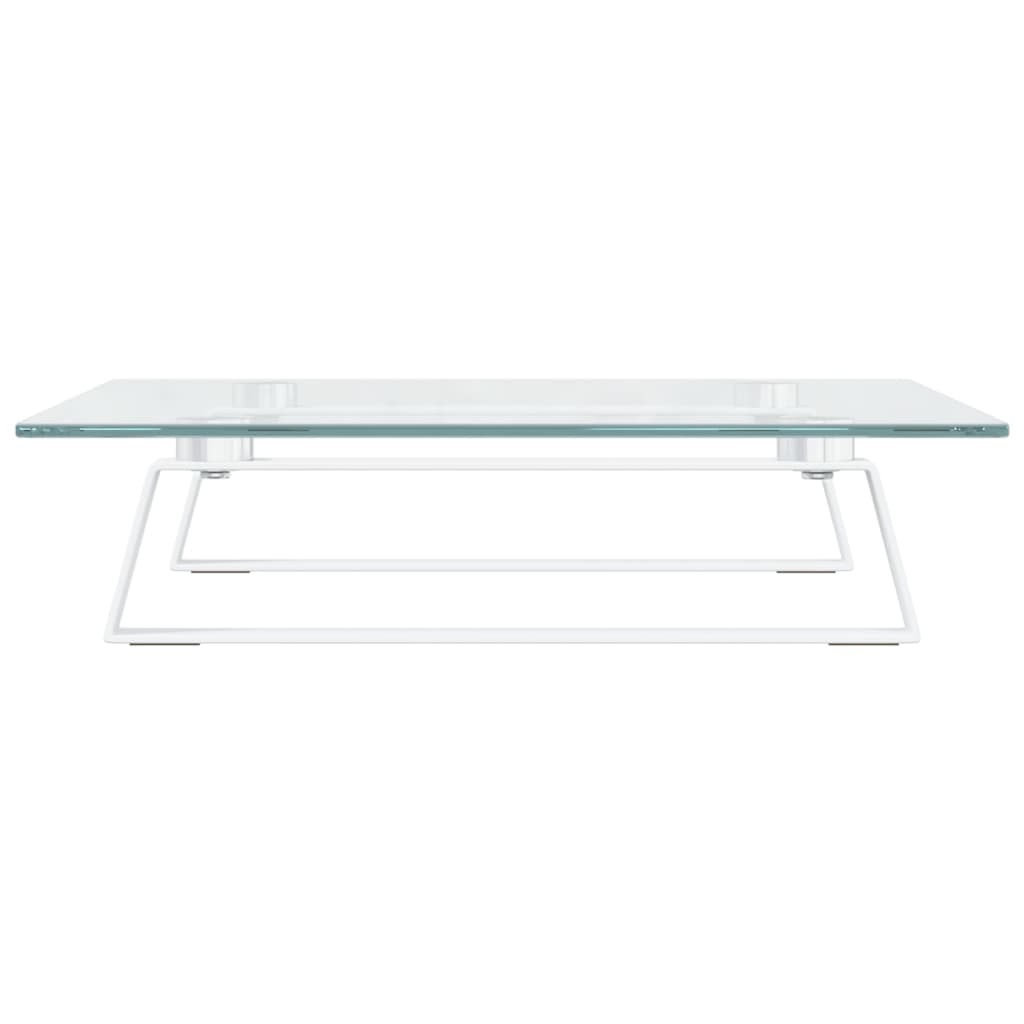 Monitorstandaard Gehard Glas En Metaal 40 x 35 x 8 cm Wit
