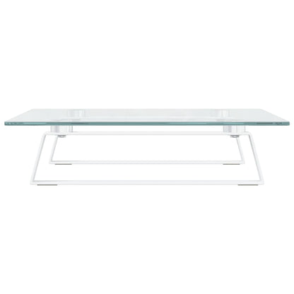 Monitorstandaard Gehard Glas En Metaal 40 x 35 x 8 cm Wit