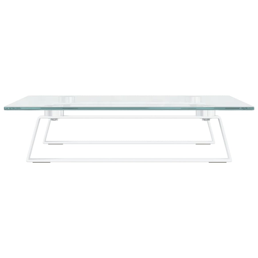 Monitorstandaard Gehard Glas En Metaal 40 x 35 x 8 cm Wit