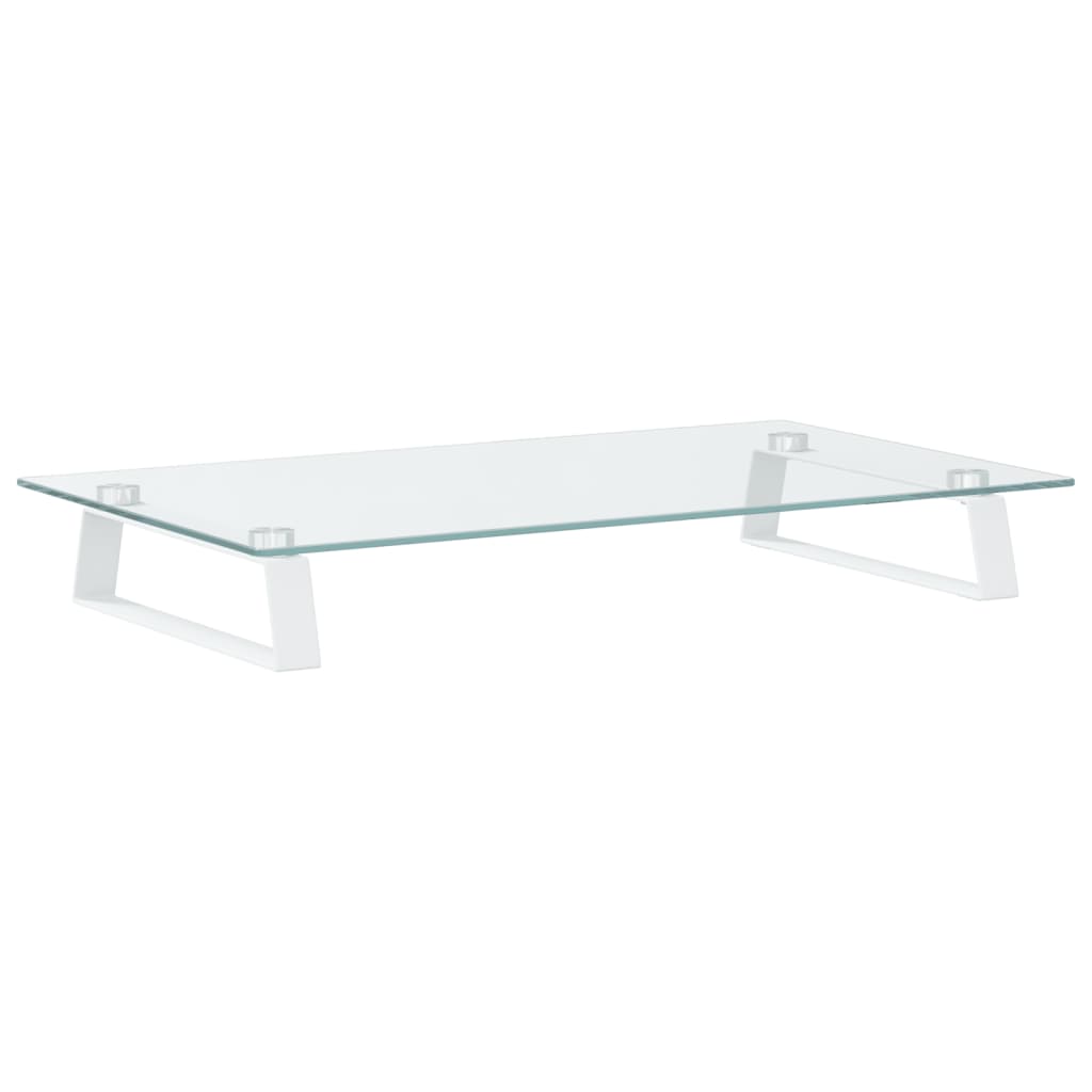 Monitorstandaard Gehard Glas En Metaal 60 x 35 x 8 cm Wit