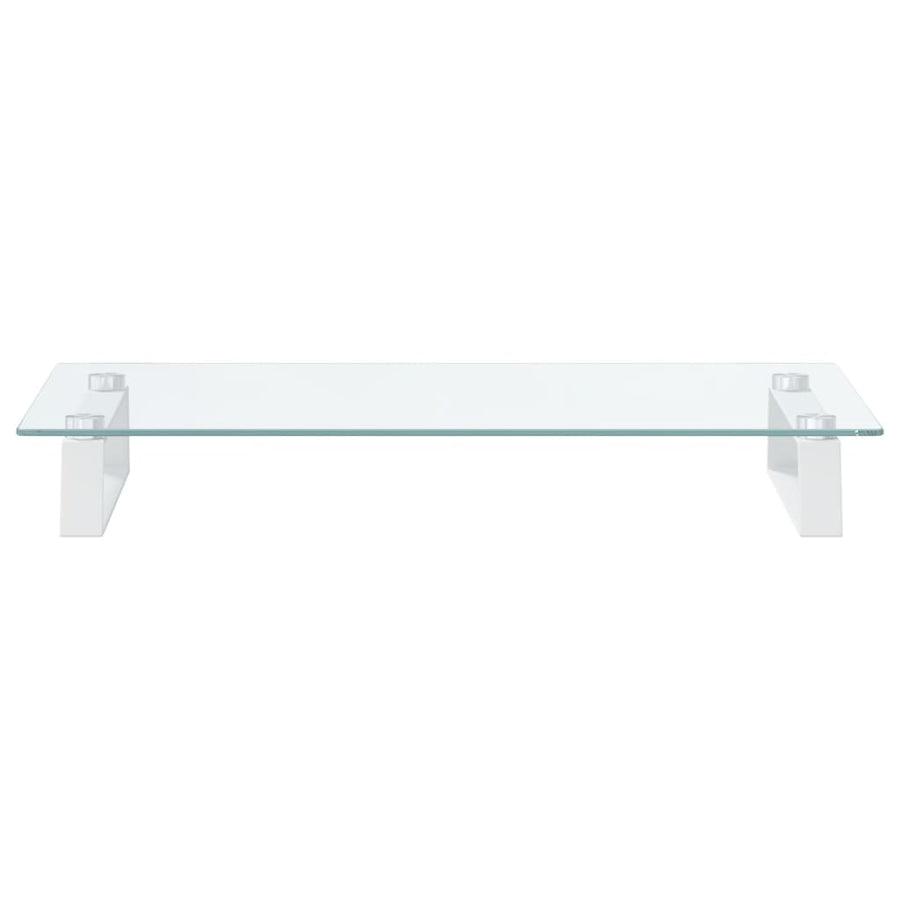 Monitorstandaard Gehard Glas En Metaal 60 x 35 x 8 cm Wit