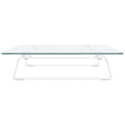 Monitorstandaard Gehard Glas En Metaal 60 x 35 x 8 cm Wit