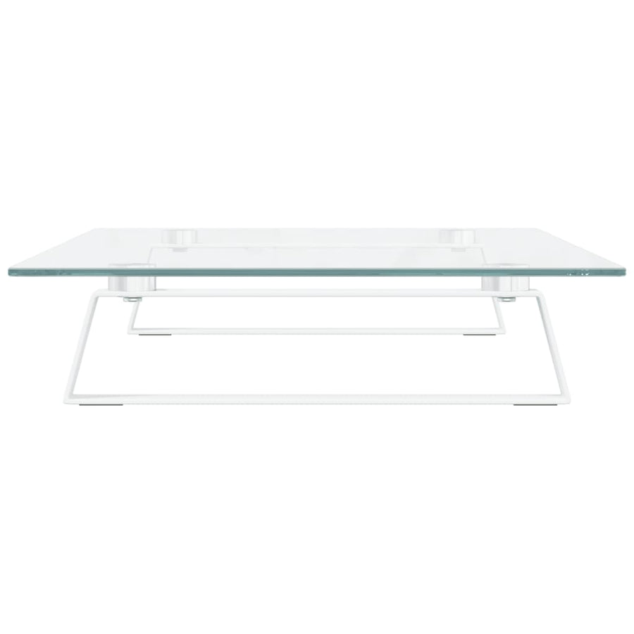 Monitorstandaard Gehard Glas En Metaal 60 x 35 x 8 cm Wit