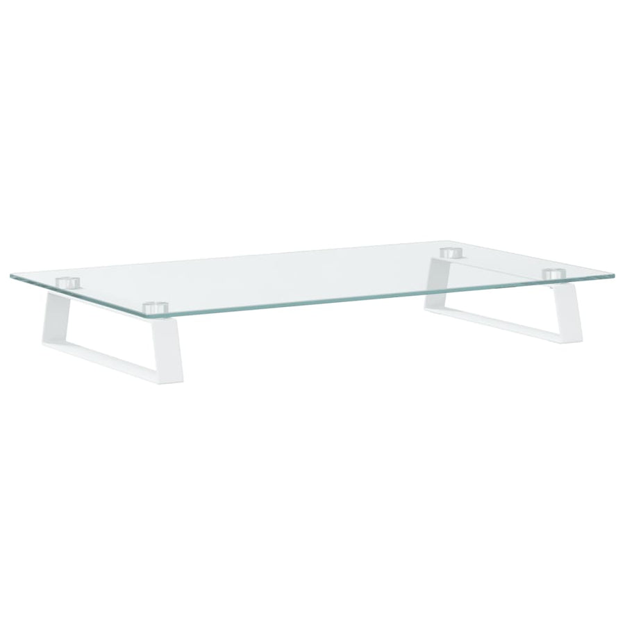 Monitorstandaard Gehard Glas En Metaal 60 x 35 x 8 cm Wit