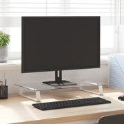 Monitorstandaard 60x35x8 cm glas metaal wit