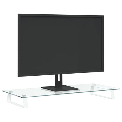 Monitorstandaard Gehard Glas En Metaal 80 x 35 x 8 cm Wit