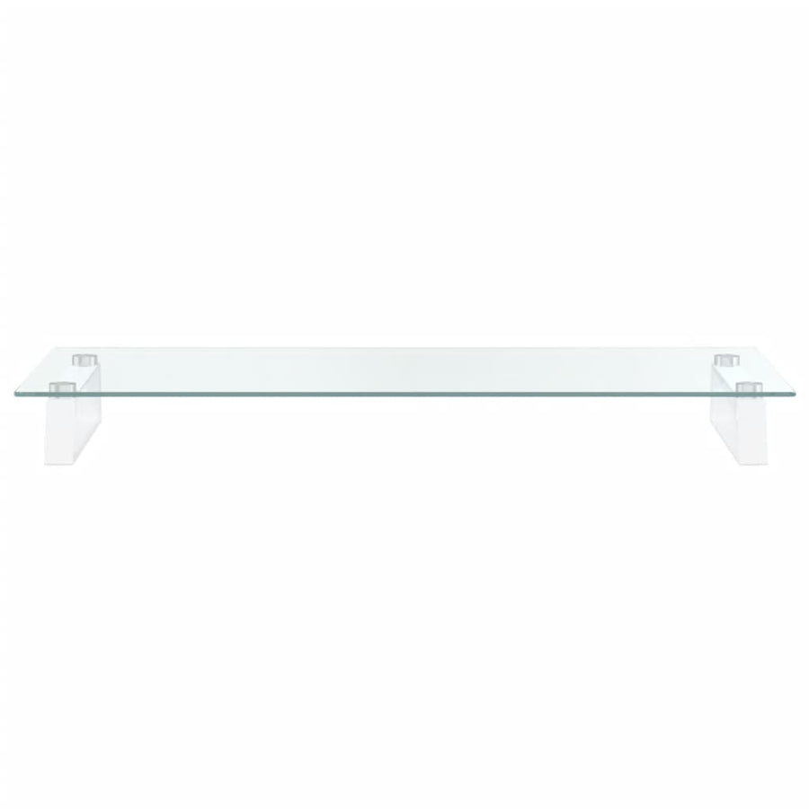 Monitorstandaard Gehard Glas En Metaal 80 x 35 x 8 cm Wit