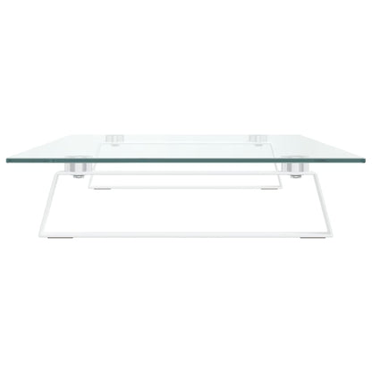 Monitorstandaard Gehard Glas En Metaal 80 x 35 x 8 cm Wit