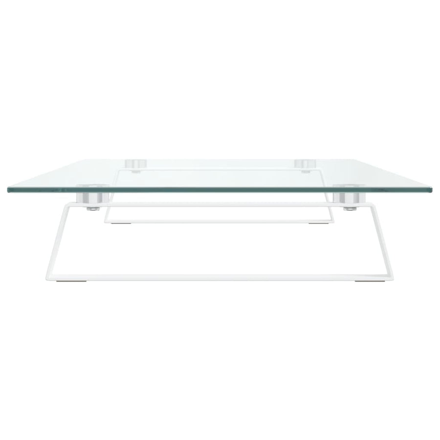 Monitorstandaard Gehard Glas En Metaal 80 x 35 x 8 cm Wit