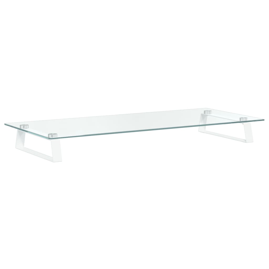 Monitorstandaard Gehard Glas En Metaal 80 x 35 x 8 cm Wit