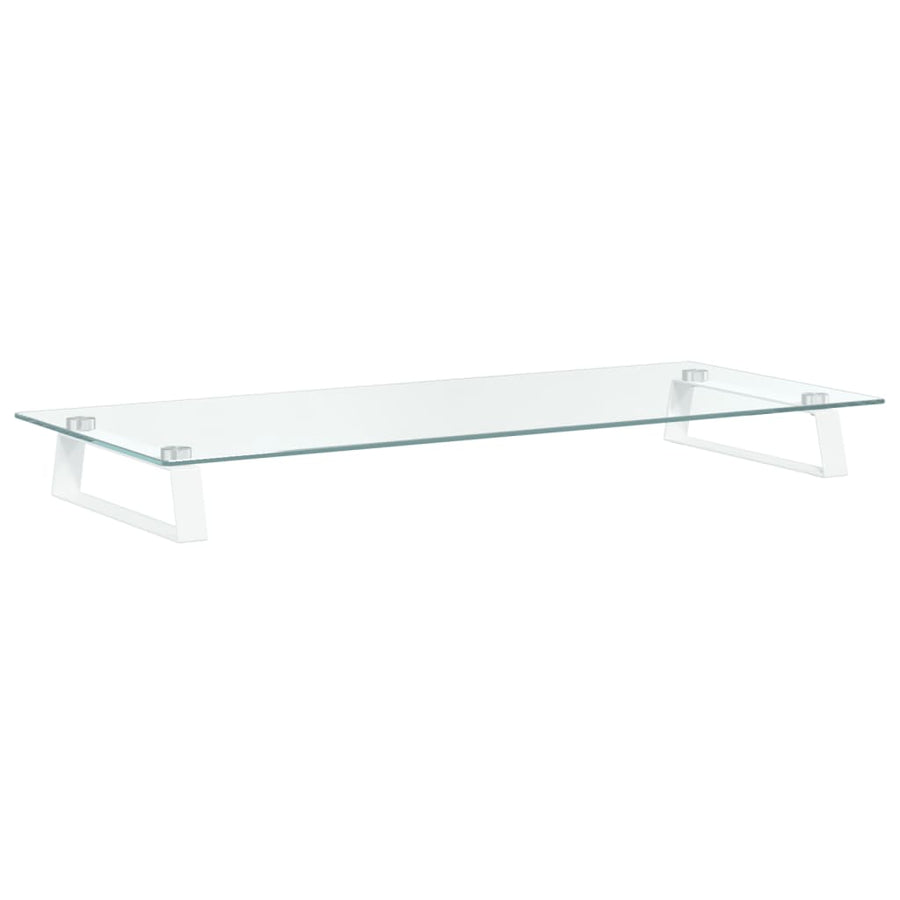 Monitorstandaard Gehard Glas En Metaal 80 x 35 x 8 cm Wit