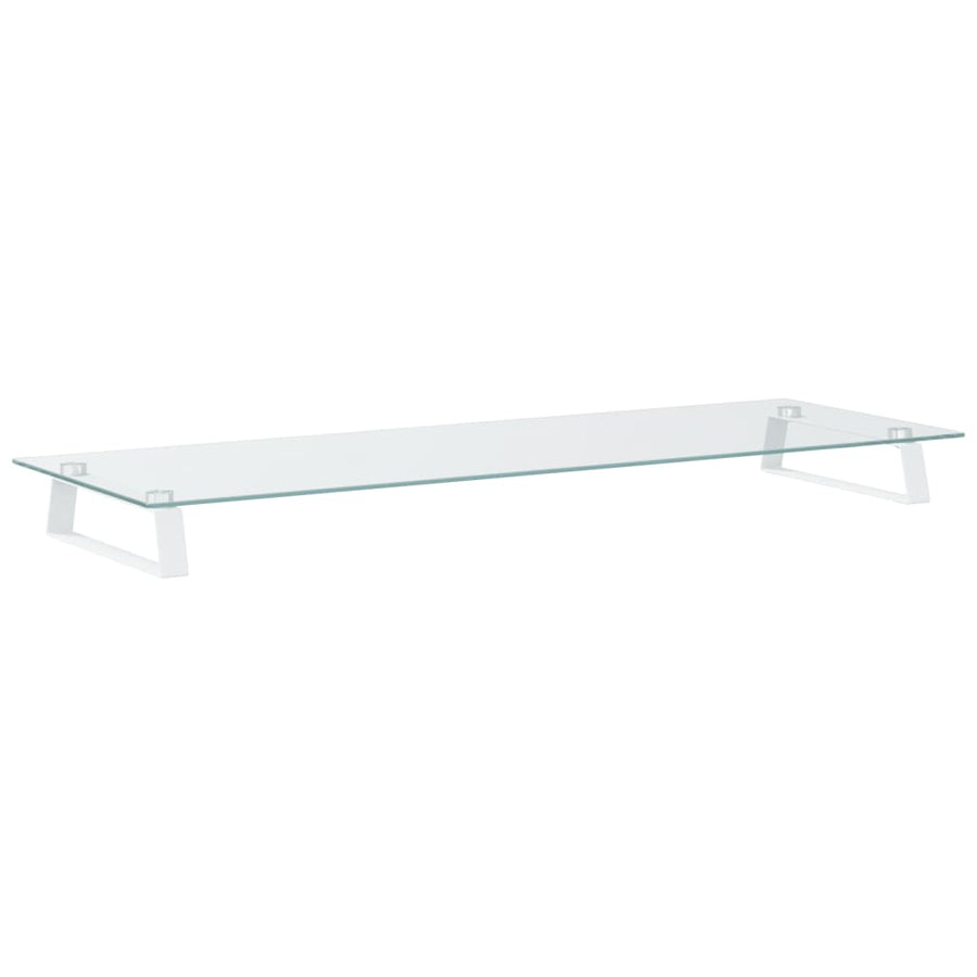 Monitorstandaard Gehard Glas En Metaal 100 x 35 x 8 cm Wit