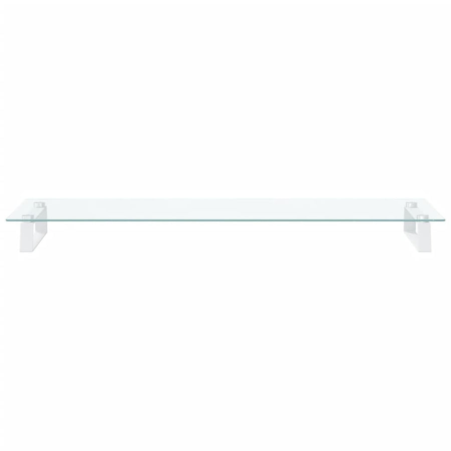 Monitorstandaard Gehard Glas En Metaal 100 x 35 x 8 cm Wit