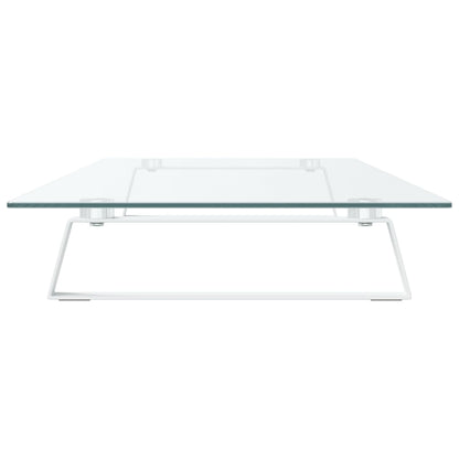 Monitorstandaard Gehard Glas En Metaal 100 x 35 x 8 cm Wit