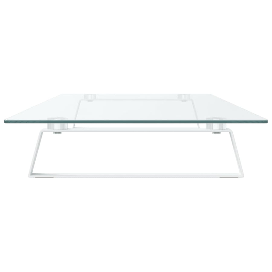 Monitorstandaard Gehard Glas En Metaal 100 x 35 x 8 cm Wit