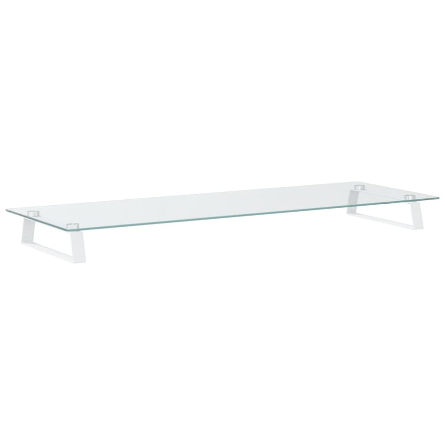 Monitorstandaard Gehard Glas En Metaal 100 x 35 x 8 cm Wit