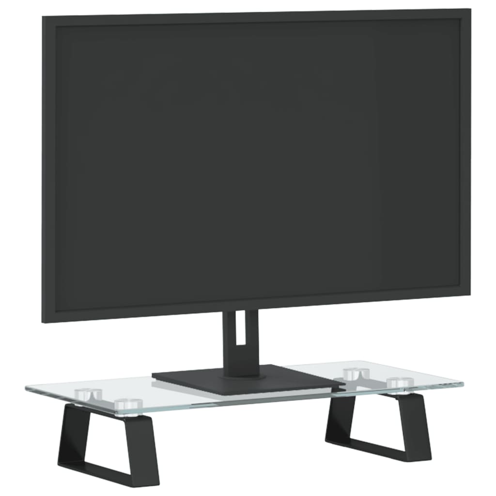 Monitorstandaard Gehard Glas En Metaal 40 x 20 x 8 cm Zwart