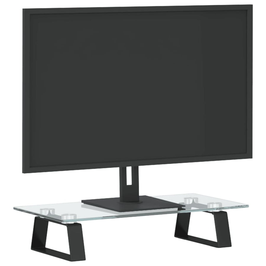 Monitorstandaard Gehard Glas En Metaal 40 x 20 x 8 cm Zwart