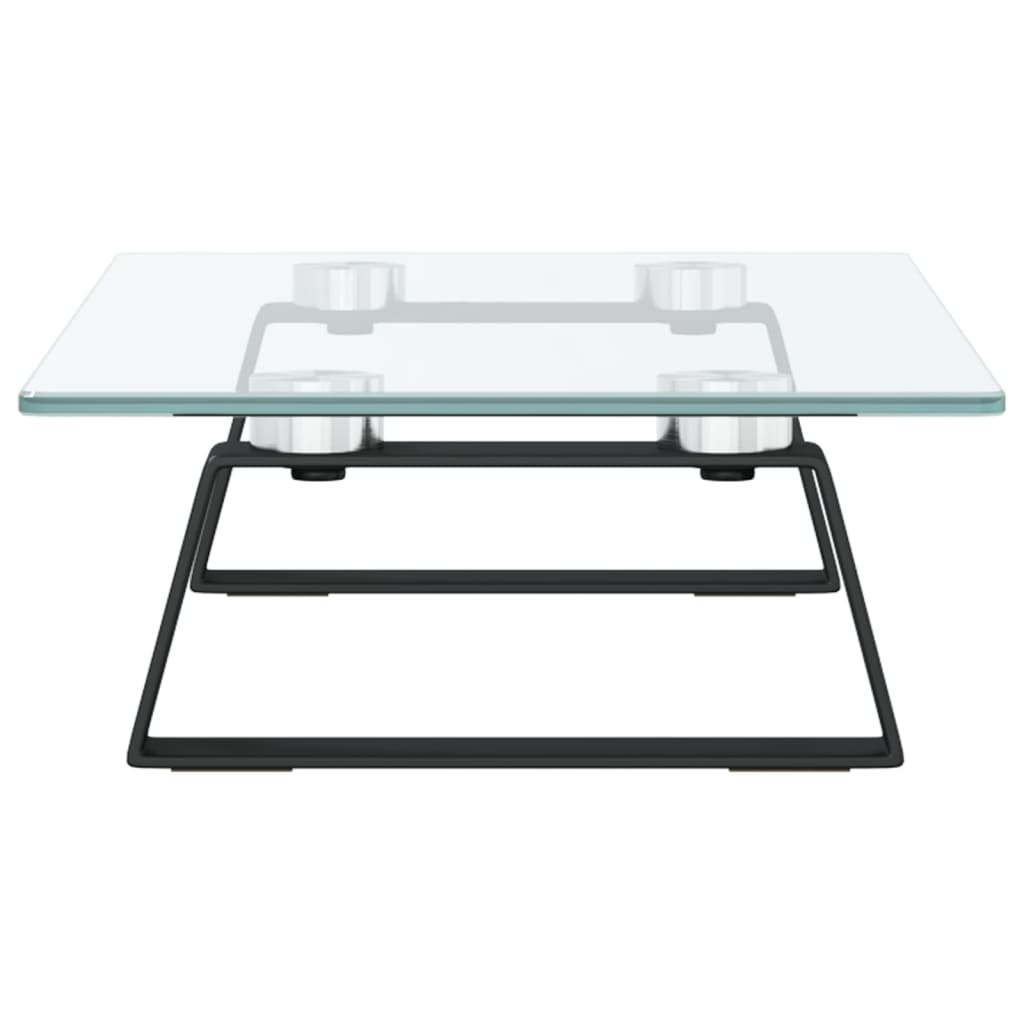 Monitorstandaard Gehard Glas En Metaal 40 x 20 x 8 cm Zwart
