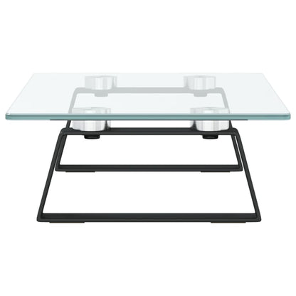 Monitorstandaard Gehard Glas En Metaal 40 x 20 x 8 cm Zwart
