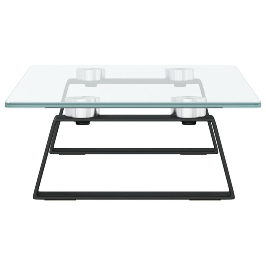 Monitorstandaard Gehard Glas En Metaal 40 x 20 x 8 cm Zwart