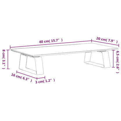 Monitorstandaard Gehard Glas En Metaal 40 x 20 x 8 cm Zwart