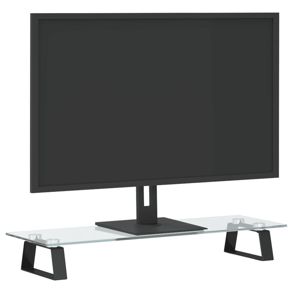 Monitorstandaard Gehard Glas En Metaal 60 x 20 x 8 cm Zwart