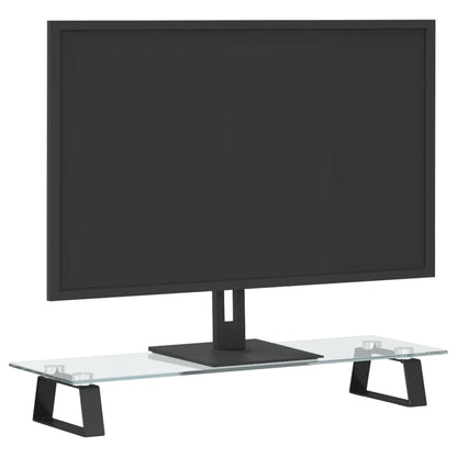 Monitorstandaard Gehard Glas En Metaal 60 x 20 x 8 cm Zwart
