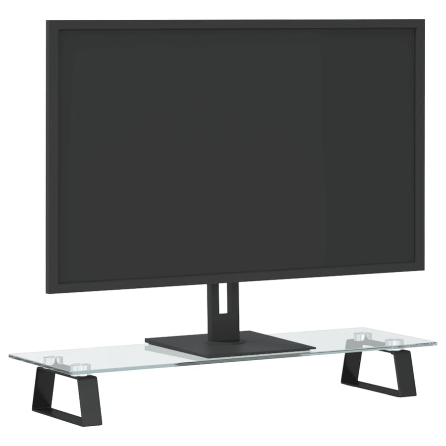 Monitorstandaard Gehard Glas En Metaal 60 x 20 x 8 cm Zwart