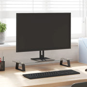 Monitorstandaard 60x20x8 cm glas metaal zwart