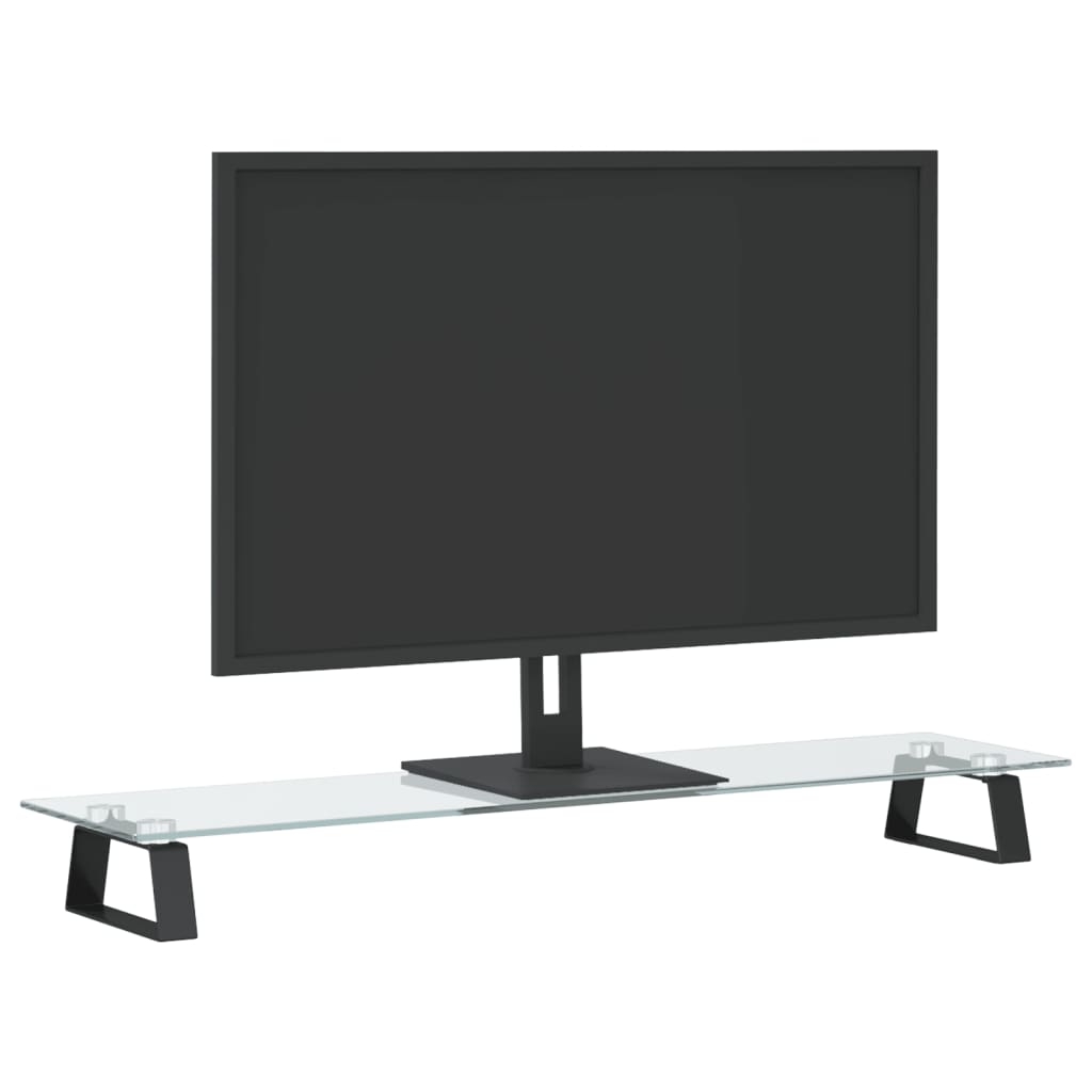 Monitorstandaard Gehard Glas En Metaal 80 x 20 x 8 cm Zwart