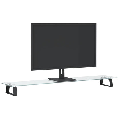 Monitorstandaard Gehard Glas En Metaal 100 x 20 x 8 cm Zwart