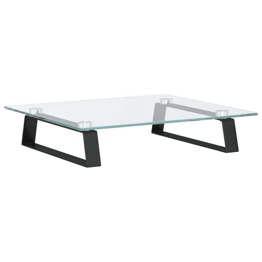 Monitorstandaard Gehard Glas En Metaal 40 x 35 x 8 cm Zwart