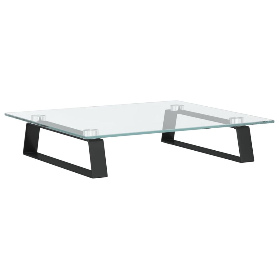Monitorstandaard Gehard Glas En Metaal 40 x 35 x 8 cm Zwart