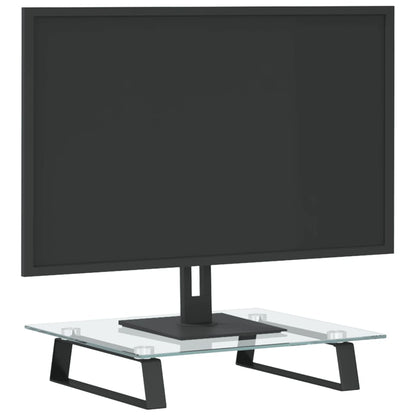 Monitorstandaard Gehard Glas En Metaal 40 x 35 x 8 cm Zwart