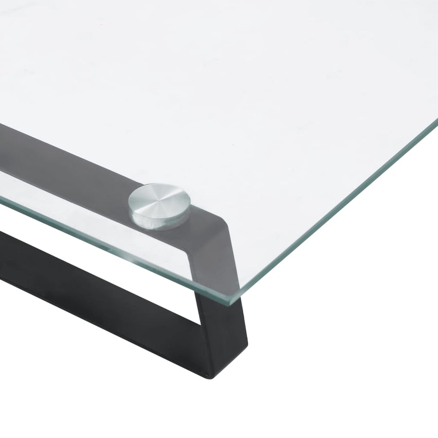 Monitorstandaard Gehard Glas En Metaal 40 x 35 x 8 cm Zwart