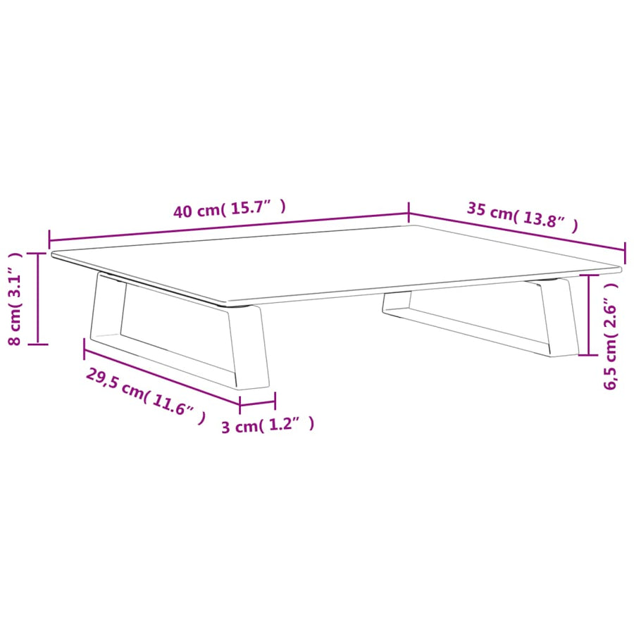 Monitorstandaard Gehard Glas En Metaal 40 x 35 x 8 cm Zwart