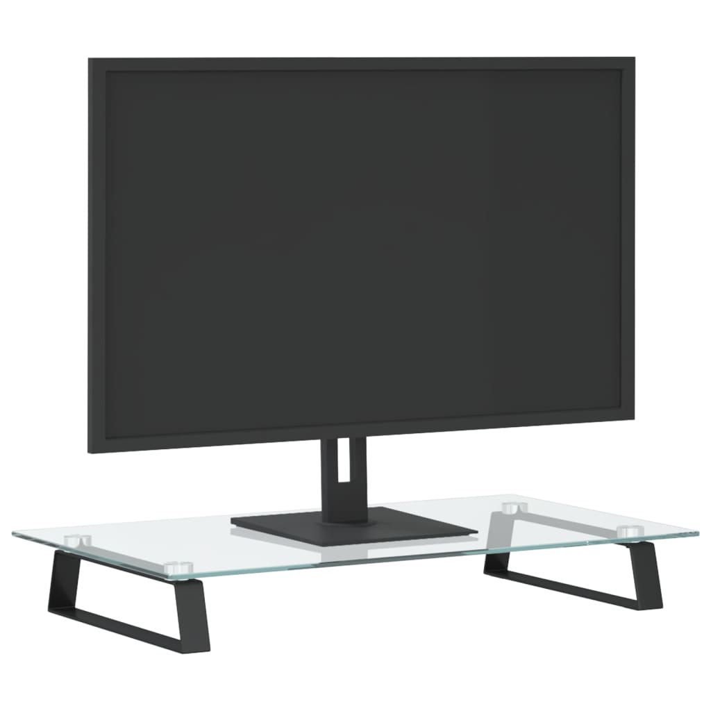 Monitorstandaard Gehard Glas En Metaal 60 x 35 x 8 cm Zwart