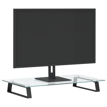Monitorstandaard Gehard Glas En Metaal 60 x 35 x 8 cm Zwart
