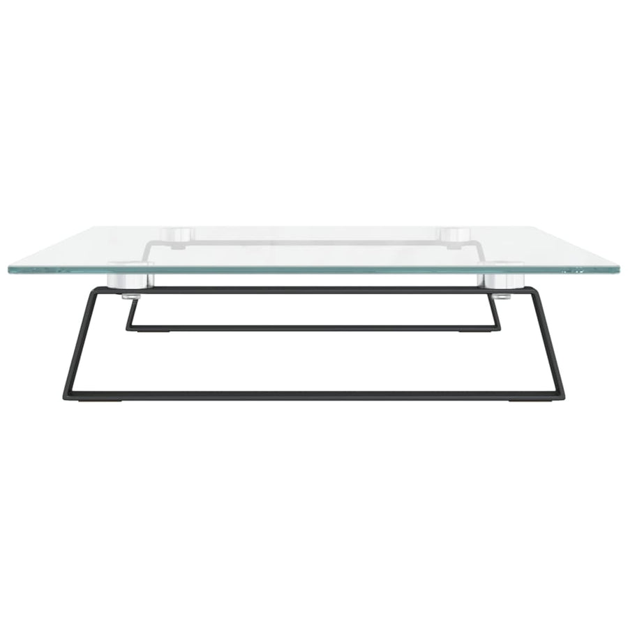 Monitorstandaard 60x35x8 cm gehard glas en metaal zwart