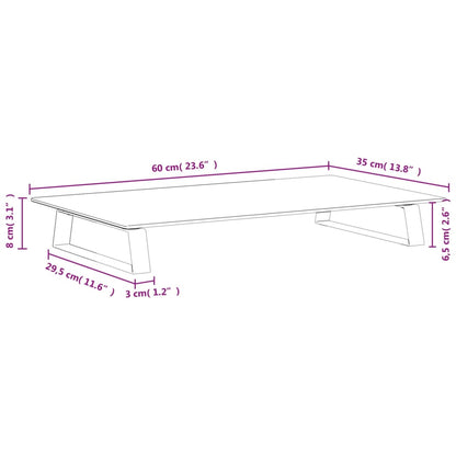 Monitorstandaard Gehard Glas En Metaal 60 x 35 x 8 cm Zwart