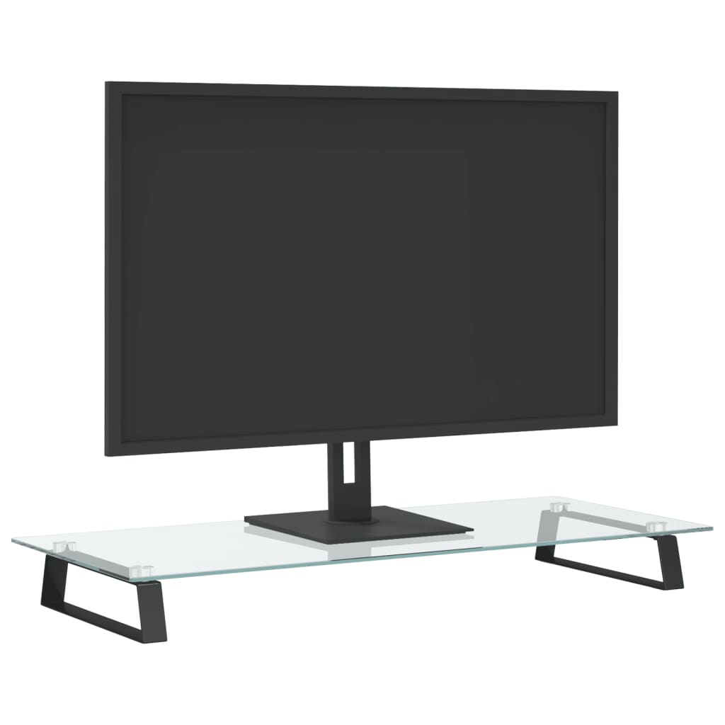 Monitorstandaard Gehard Glas En Metaal 80 x 35 x 8 cm Zwart