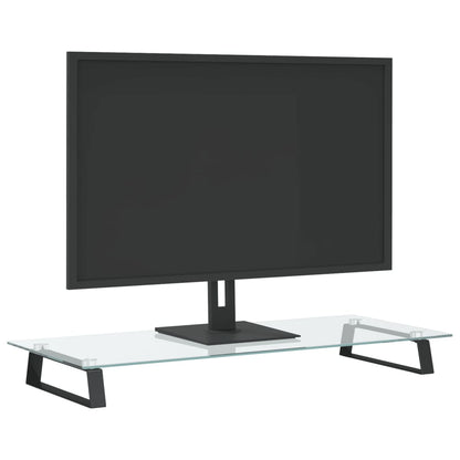 Monitorstandaard Gehard Glas En Metaal 80 x 35 x 8 cm Zwart