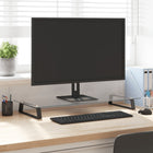 Monitorstandaard 80x35x8 cm gehard glas zwart